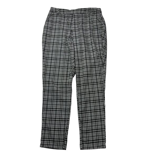Hot Topic Womens Size Large L Black and White Plaid High Rise Pants 30"W x 28"I - Picture 1 of 16